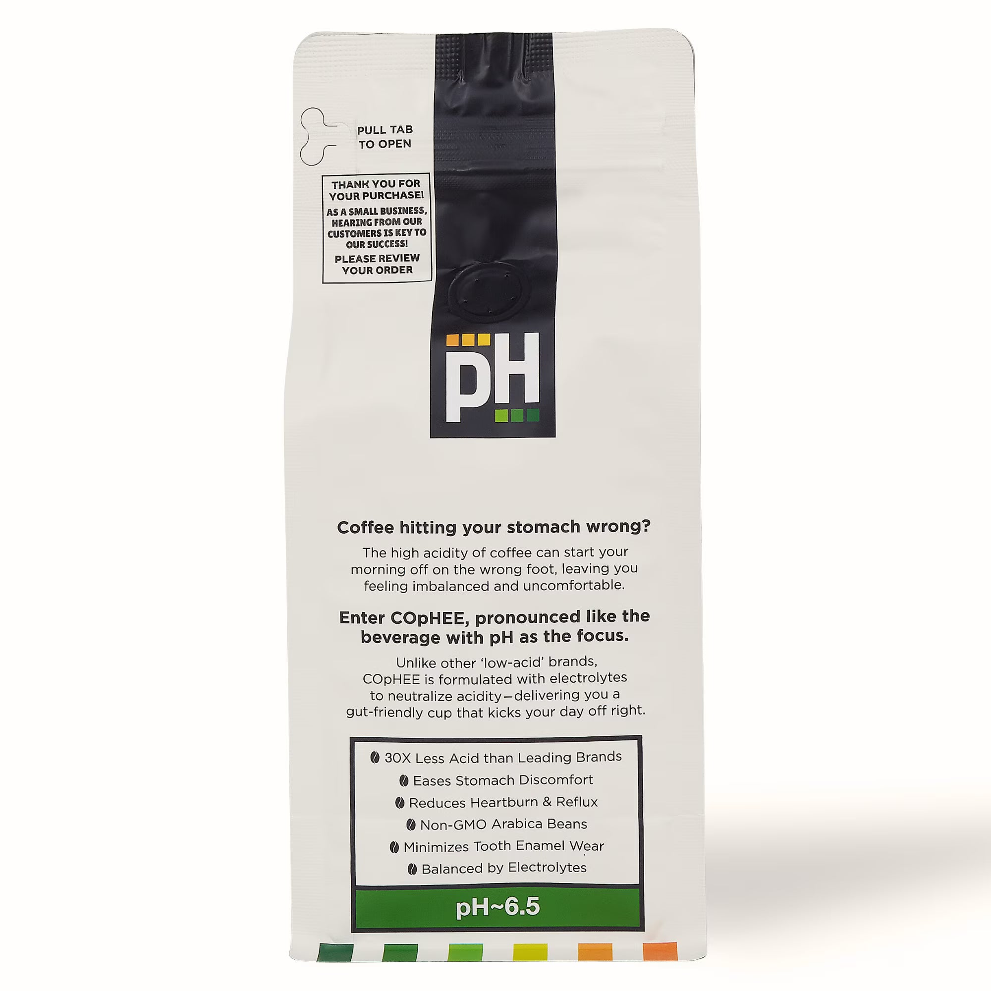 COpHEE Low Acid Coffee – Medium Roast Ground Arabica, 12 oz