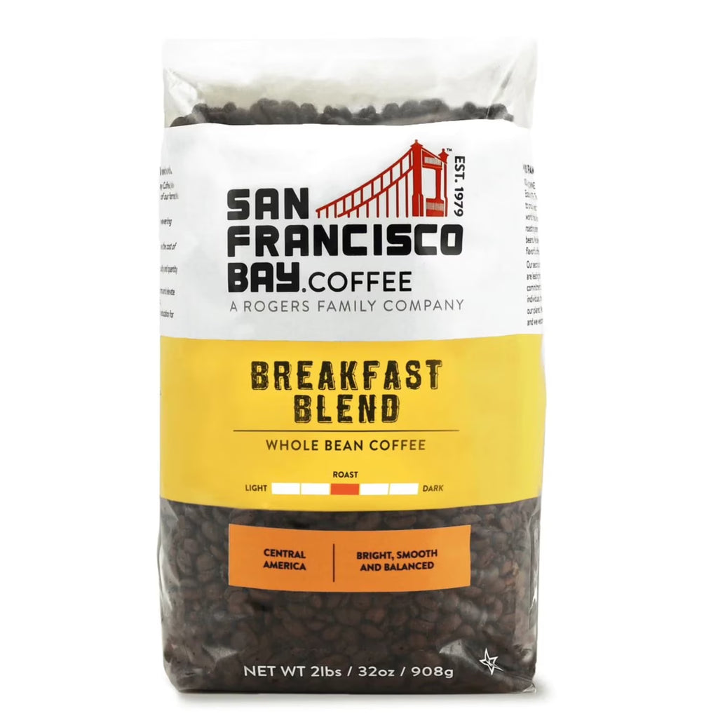 San Francisco Bay Coffee Breakfast Blend – Medium Roast Whole Bean, 2 lb