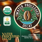 The Bean Organic Coffee Company Water Processed DECAF Chocolate Macadamia Nut Coffee – Medium Roast Ground, 16 oz