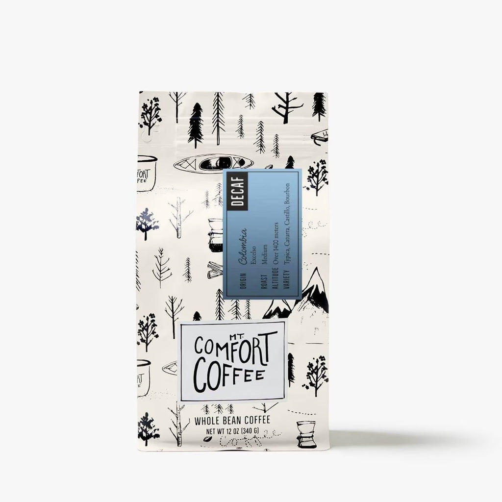 Mt. Comfort Coffee Decaf Medium Roast Whole Bean, 12 oz
