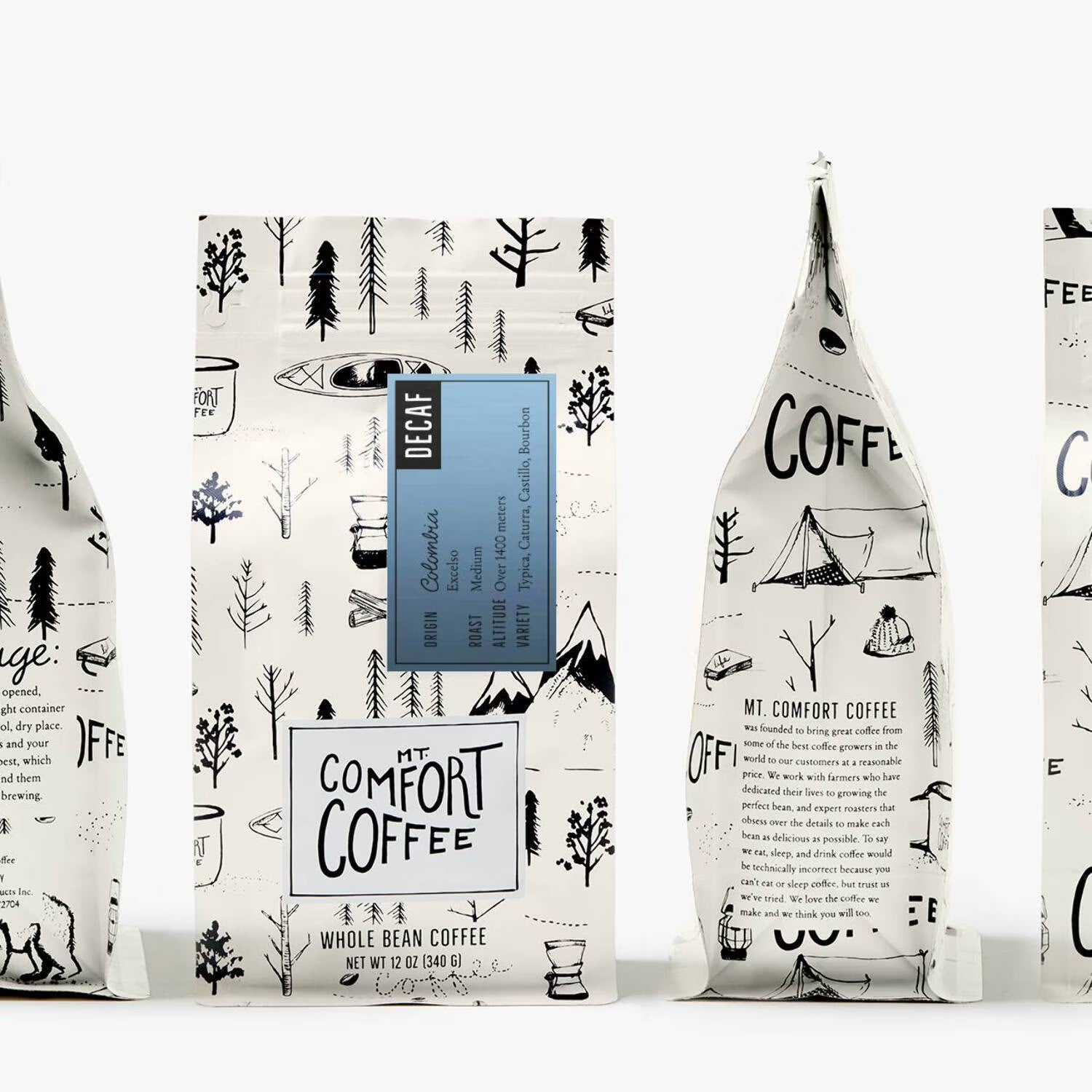 Mt. Comfort Coffee Decaf Medium Roast Whole Bean, 12 oz