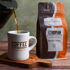 Fresh Roasted Coffee Ethiopian Yirgacheffe Coffee – Medium Roast Drip Ground, 32 oz (2 lb)