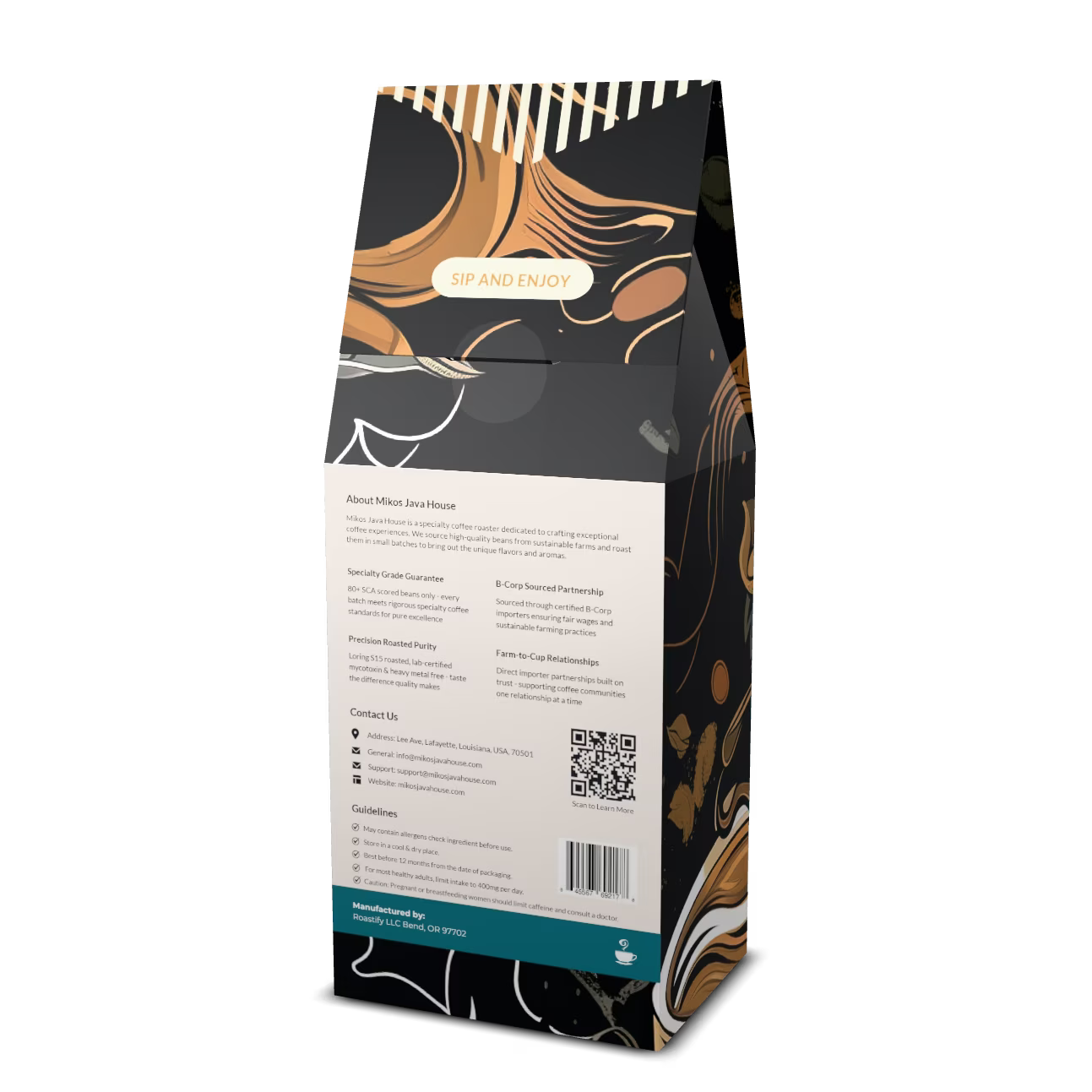 Mikos Java House Guatemalan Antigua Coffee – 100% Arabica Single Origin, Medium Roast Ground, 12 oz