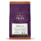 Twiga Coffee Kenya Grade AA Coffee – USDA Organic, Medium Roast Whole Bean, 12 oz