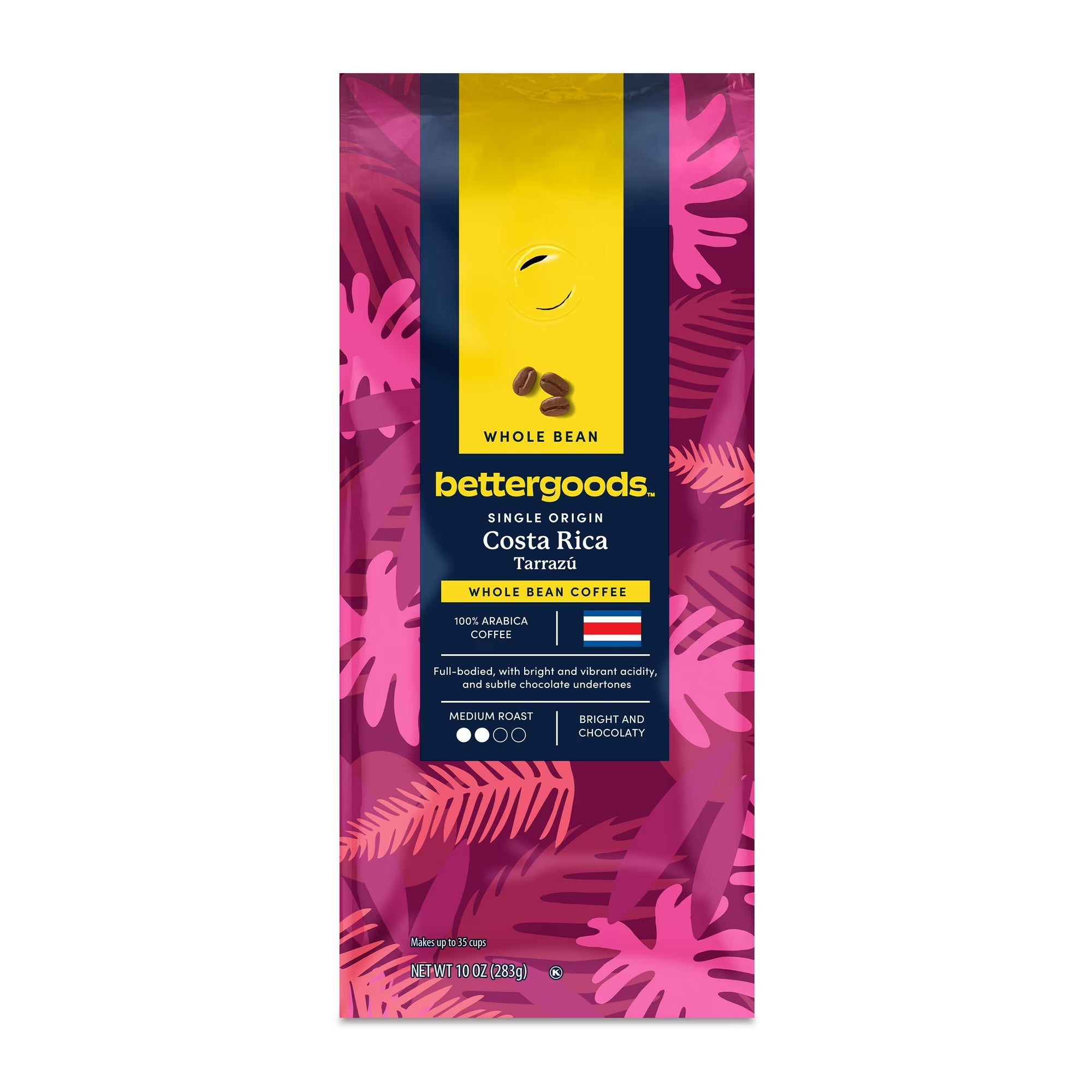 bettergoods Single Origin Costa Rica Tarrazu Coffee – Medium Roast Whole Bean, 10 oz
