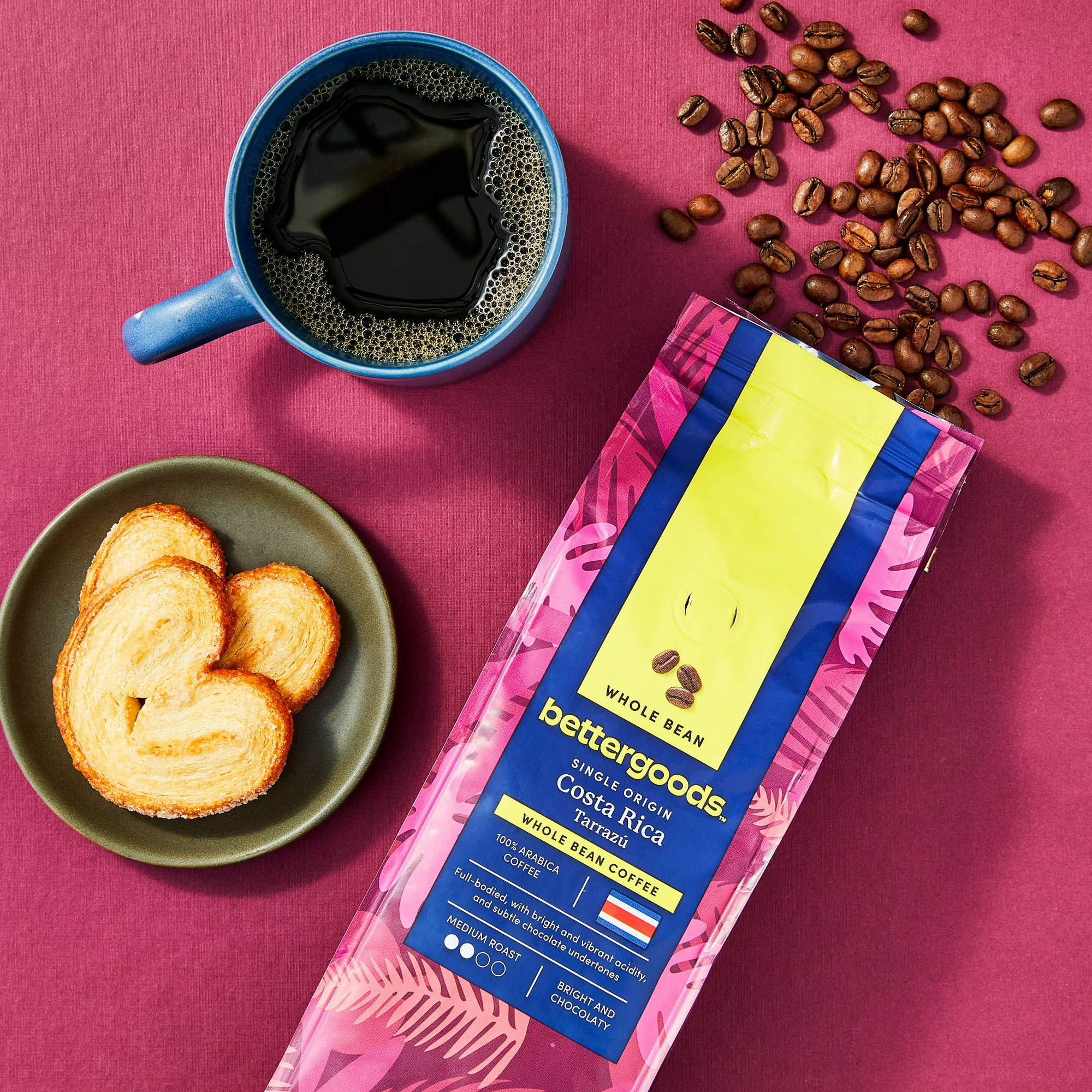 bettergoods Single Origin Costa Rica Tarrazu Coffee – Medium Roast Whole Bean, 10 oz