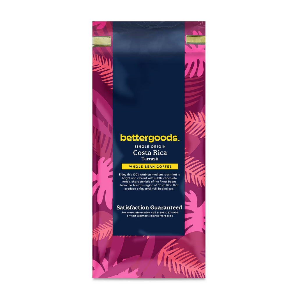 bettergoods Single Origin Costa Rica Tarrazu Coffee – Medium Roast Whole Bean, 10 oz